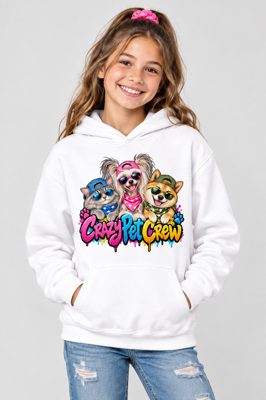 Crazy Pet Crew Youth Pullover Hoodie
